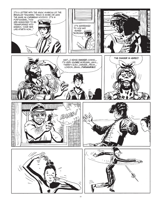 From the Corto Maltese story "“The Secret of Tristan Bantam”. Preview page 2.© Cong S.A., Switzerland. Art © Casterrman, Bruxelles. Corto Maltese ® & Hugo Pratt TM © Cong S.A., Switzerland. Translation © 2014 Dean Mullaney and Simone Castaldi. All rights reserved.